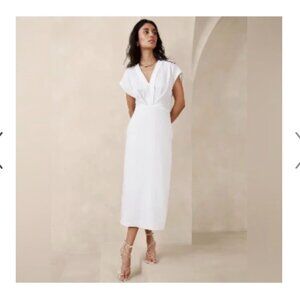 White Linen Midi Dress (BR) | Size 14 | NWT | Wedding or Graduation